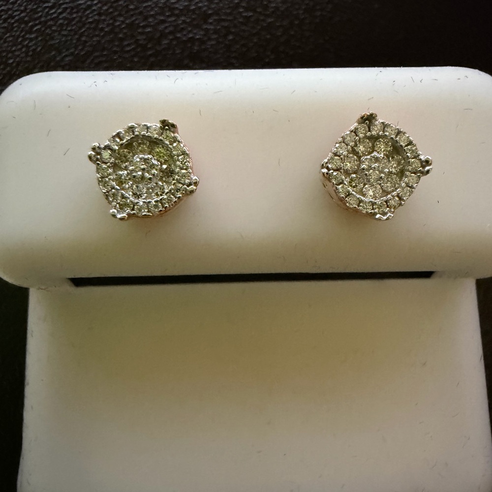 Elegant moissanite Earrings rose gold over 925 silver NWT - Picture 2 of 5
